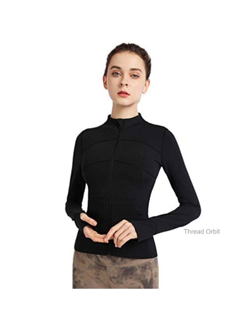 Women's Lightweight Full Zip Workout Track Jacket Stretchy Running Activewear
